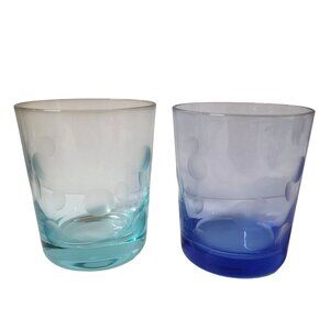 Marquis by Waterford Polka Dot Set 2 Double Old Fashioned Glasses 4 1/4'' H